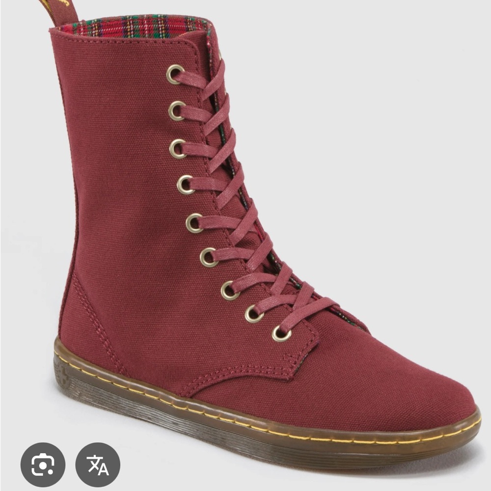 Dr martens Stratford canvas boots burgundy maroon 7